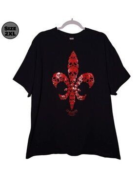 Rev. Zombie's House of Voodoo Skull Fleur-de-lis USED Shirt (2XL, New Orleans)